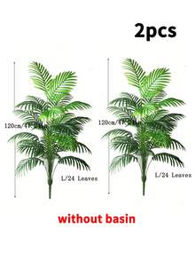 Bộ 2 cây giả, cao 60-125cm, bao gồm cây cọ giả, lá cọ nhiệt đới và cây thân cao. Lá Monstera bằng nhựa trông như thật, thích hợp để trang trí nhà cửa, nhà bếp, ngoài trời và văn phòng trong nhà. - Nhiều màu - Xem 21