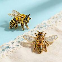 Bộ 2 chiếc ghim cài áo hình ong tráng men, phụ kiện trang trí thời trang, huy hiệu cài áo và túi xách. - Nhiều màu - Xem 4