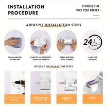 不锈钢拉丝卫生纸架，带壁挂支架 - 耐用长方形浴室纸巾盒，适用于酒店和家庭 - 銀色 - 查看 2