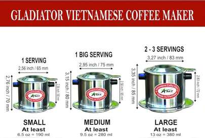 AMT 6.5 Oz Coffee Maker, Phin Filter With Cork, Screw Down Coffee Dripper For Vietnamese Style Coffee At Home Or Office