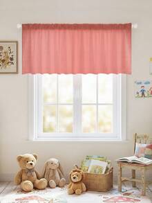 1Pc Red Grey Checked Curtain,Rod Pocket Half Drape Curtain,Drilling Table Skirt,Cabinet Decoration,Kitchen & Dining Partition,Bedroom Window Curtain Short,Porch Decor Curtains,Daily Home Decor,Window Decor - Multicolor - View 8