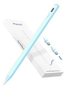 90mAh 容量触控笔，具备防误触和倾斜感应功能，兼容 iPad 10（10.9 英寸）、Air 4/5/6/M4、A16 11（2025）、Air 11 英寸和 13 英寸（M3/M2）、Pro 11 英寸/12.9 英寸 - 浅蓝色 - 淺藍色 - 查看 9
