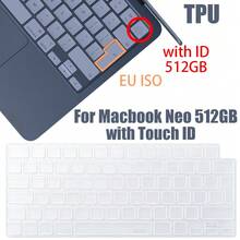 Funda de teclado de TPU 2026 nueva, apta para MacBook Neo 13" modelo A3404, compatible con diseño de teclado de EE. UU. y UE, protector de teclado transparente ultrafino - Ver 16