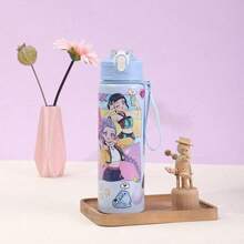 Hasbro Kpop Demon Hunter Girl Group Cartoon Cute Pattern Handheld Straw Tumbler Cup, Student Fitness Portable Water Bottle - Multicolor - View 4