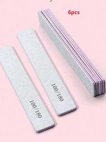 20pcs Professional Nail Files, 100/180 Grit Double-Sided Reusable, Violet Striped Sandpaper Design, Suitable For Acrylic Nails - Ideal For Home And Salon Use, Professional Manicure Product - Mauve Purple - View 17