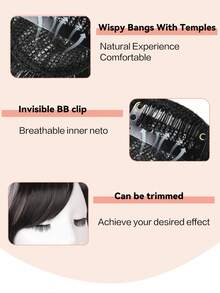 Natural Straight Synthetic Wigs Side Bangs High Temperature Fiber Women Clip-In Side-Swept Bangs Suitable For Women's Daily Wear And Gatherings - Side-swept Bangs In Multiple Colors - View 2