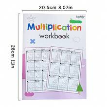 Cuaderno de Matemáticas de Gran Tamaño, Libros de Ejercicios de Aritmética, Cuaderno de Práctica de Matemáticas, Cuaderno de Cálculo Rápido de Multiplicación y División para Niños, Materiales de Apoyo para la Enseñanza en el Hogar - Multicolor - Ver 4