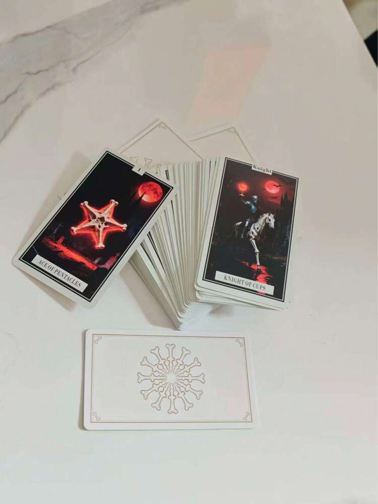 1 bộ bài Tarot hình đầu lâu, đồ dùng trang trí tiệc và trò chơi trên bàn. - Nhiều màu - Xem 3