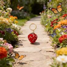 Móc khóa hình quả dâu tây đính đầy kim cương tinh xảo, chất liệu hợp kim, món quà lý tưởng cho Ngày của Mẹ. - Nhiều màu - Xem 12