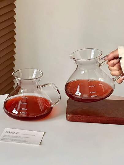 1pc Creative Big Belly Duck Mouth Sharing Decanter, Minimalist Niche High-End Transparent Glass Carafe, American Style Storage Bottle, Coffee Pot, Home Red Wine Decanter, With Measurement Scale Heat-Resistant Juice/Tea Pot