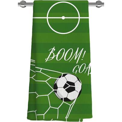 1 chiếc khăn họa tiết bóng đá, với hình ảnh quả bóng đá và sân bóng, dành cho người hâm mộ bóng đá, khăn lau bếp siêu thấm hút, khăn lau khô bát đĩa, khăn lau chùi, chất liệu mềm mại và bền, có thể giặt máy, đồ trang trí đa năng cho ngày lễ, quà tặng sinh nhật, quà tặng cho gia đình và bạn bè, thích hợp cho nấu ăn, nướng bánh và lau dọn, phòng tắm, trang trí bàn - Lựa chọn trang trí nhà hoàn hảo