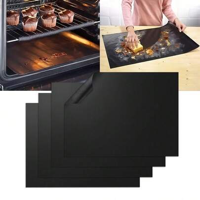 Tấm lót lò nướng, dễ vệ sinh, tấm lót đáy lò nướng/bếp, chống dính, chịu nhiệt, thích hợp cho gia đình và cắm trại ngoài trời.