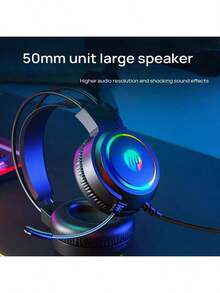 HP H100 Gaming Headset With 50mm Driver Unit, Immersive Sound, RGB Lighting Effects, Full-Ear Coverage Design - View 5