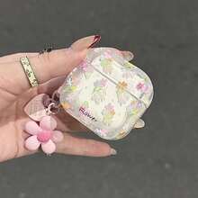 可爱花朵耳机保护套（1个） - 配有精美花结挂饰。高品质保护套，兼容 1/2/3/4/Pro/Pro（第二代）/Pro 3。防震时尚，是送给女孩和青少年的理想礼物。 - 彩色 - 查看 1