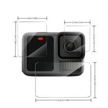 适用于Hero 13/12/11/10/9的6片装黑色高清保护膜套装，包含前后屏幕保护膜和镜头保护膜，9H硬度钢化玻璃防刮花，触感超顺滑，高清晰度，无气泡安装，A+级品质保护膜 - 查看 3