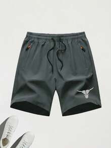 Quần short thể thao ngoài trời thoáng khí dành cho nam, quần short Bermuda thời trang tối giản. - Xám - Xem 2