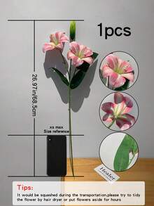 5pcs/3pcs/1pc (Pink&White) 26.97" Artificial Lily Flowers, Long Stem Artificial Stargazer Lilies With Full Bloom Lily & Tiger Bouquets For Home, Hotel, Wedding Decor, Bridal Backdrop, Bouquets, For Proposal, Valentine's Day, Halloween & Christmas, - Multicolor - View 33