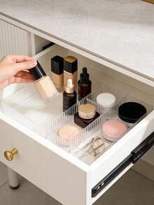 1/4pcs Transparent Drawer/Desktop Makeup Organizer Box, Suitable For Cosmetics, Jewelry, Kitchen Utensils, Bedroom, Bathroom, Office And Other Scenarios - Multicolor - View 6