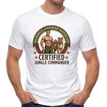 Camiseta de Humor para Líderes en la Naturaleza Certificados como Comandantes de la Jungla con Gráfico de Meme Atrevido - Blanco - Ver 11