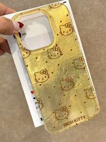 SANRIO 1个全新闪亮波点Hello Kitty冰川图案手机壳，时尚百搭，适用于iPhone 11/12/12 Pro、13/14/15、13 Pro/14 Pro/15 Pro、12 Pro Max/13 Pro Max/14 Pro Max/15 Pro Max、16、16 Pro、16 Pro Max、17、17 Pro、17 Pro Max，卡通少女设计，IMD防震 - 彩色 - 查看 3