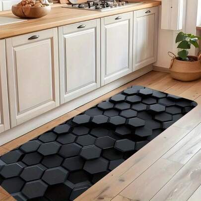 1 tấm thảm dài họa tiết tổ ong kim loại, thảm trải sàn trong nhà nhiều màu sắc, thảm lối vào, thảm trải sàn phòng ngủ, thảm trải sàn nhà bếp, thảm hành lang, thảm phòng tắm dày mềm mại, chống trượt, có thể giặt, thảm trải hành lang, thích hợp cho lối vào hành lang, phòng khách, nhà bếp, phòng giặt, phòng tắm.