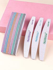 美甲半月形锉刀，指甲抛光打磨多功能砂块，双面粗细砂粒指甲锉及抛光工具 - 彩色 - 查看 1