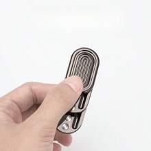 1pc New EDC Stress Relief Toy Snap Coin Push Plate 3-Layer Sound Wave Dual Track Metal , Concave Design Fits Finger Shape For Comfortable Feel, Help Release Stress And Enjoy Fingertip Fun - Multicolor - View 3