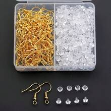 Bộ 100 chi tiết phụ kiện trang sức, dụng cụ làm trang sức, linh kiện khuyên tai, móc cài, nút bịt tai cho bộ dụng cụ tự làm trang sức. - Nhiều màu - Xem 3