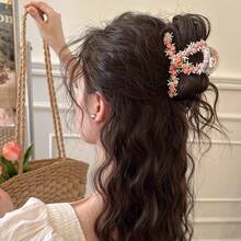 【新作】春夏 ハートヘアピン サイド用 ピンク 刺繍フラワー 前髪留め キュート フェミニン - 3# フローラルレースハート 6cm - BBクリップ - チェックする 4