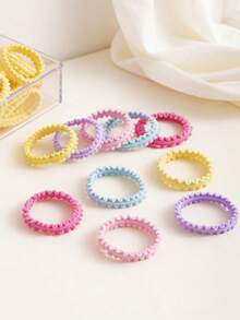 Bộ 20/50/100 chiếc dây buộc tóc co giãn họa tiết hoa màu Macaron, kiểu dáng tối giản ngọt ngào, độ đàn hồi cao và bền chắc, phù hợp để buộc tóc đuôi ngựa, búi tóc và tết tóc hàng ngày. - Nhiều màu - Xem 7