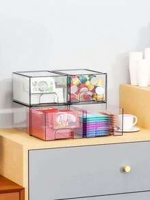 Hộp đựng đồ trang điểm đa năng 2 trong 1, có thể treo tường hoặc để bàn, dùng trong phòng tắm. - Nhiều màu - Xem 5