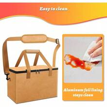 BBQ Blanket Resting Meat, Insulated Smoker Grilling Bag Flavorful Meats, Reusable, Oil - Proof BBQ Accessories Brisket/Ribs/Beef/Turkey/Pork, With Adjustable Shoulder Strap - Initial - View 7