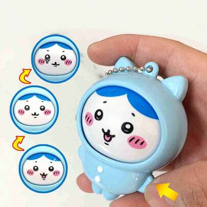 chiikawa 1pc 2026 New Japanese Anime Expression Changing Pendant, Interesting & Novel! Creative Expression Changing Design, Cute & Fun, Exquisite Small Pendant, Eye-Catching When Hung On Bag Or Keychain. Random Shipment Of Various Popular Anime Styles, Each One Has Its Own Surprise