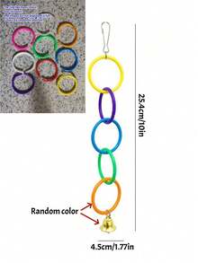 1pc Parrot 3-Color/5-Color Ring Cage Accessory, Climbing DIY Round Ring Frame, Chew Toy For Parrots And Other Pet Birds, Colors Random - View 5
