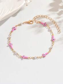 1条时尚简约十字架仿珍珠手链，适合女性日常佩戴和作为礼物 - 彩色 - 查看 11