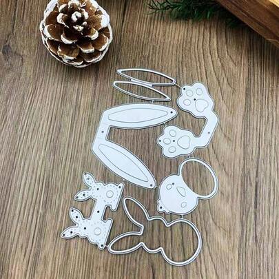 Molde de corte de papel con forma de corazón y conejo lindo, adecuado para manualidades de scrapbooking, decoración de álbumes, tarjetas con flores prensadas y otros escenarios