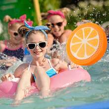 1pc New TPR Fruit Shaped Water Absorbing Flying Disc, Pool Water Play Summer Beach Family Activity Water Fight, Essential For Interaction And Friendship, Perfect Gift For Boyfriend, Girlfriend, Birthday, Party, Teens, Pool & Beach Accessories, Water Gun, Pool Party - Multicolor - View 4