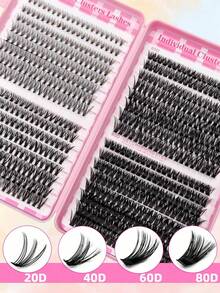 640 sợi mi giả dạng cuộn 20D+40D+60D+80D, độ cong D, tự nhiên, dày và mềm mại, chiều dài hỗn hợp 9mm-16mm, tự làm mi giả dạng chùm tiện dụng khi đi du lịch. - D - Xem 6