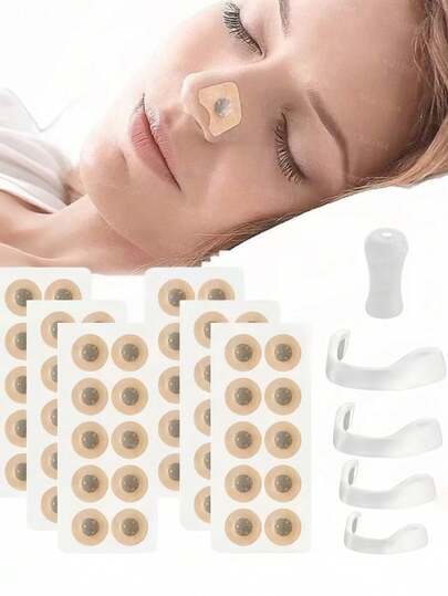 60pcs Magnetic Nose Strips, 4pcs Nose Clips And 1pc Magnetic Nose Dilator Set, External Nose Strips, Inhalation Nose Strips, Magnetic Nose Strips And Nose Dilator Kit, Unisex, Suitable For Sports, Home, Travel And Business. An Ideal Gift For Family, Friends And Loved Ones.