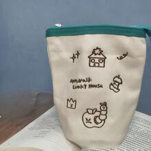 日式竖款翻盖铅笔袋，大容量铅笔盒，学生文具收纳管 - 多色 - 查看 1