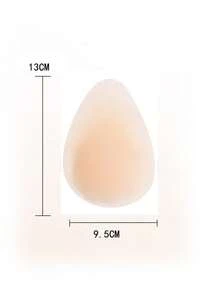 1 Pair Teardrop Silicone Nipple Covers - Reusable Transparent Adhesive Pasties, Suitable For Strapless & Backless Outfits - Apricot - View 5