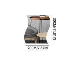 Espejo adhesivo de acrílico para pared, pegatina decorativa moderna de espejo cuadrado ondulado - Unitalla - Ver 7
