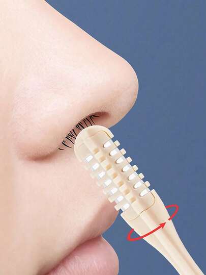2/3/4/6/8/10pcs Portable Manual 360° Rotating Dual-Head Gentle Painless Nose Hair Trimmer Set, Unisex