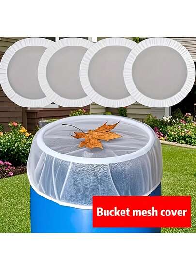 Tấm lưới bảo vệ chống lá cây cho bồn chứa nước ngoài trời màu trắng - Tấm chắn côn trùng và lá cây cho vườn, bãi cỏ và thùng chứa nước ngoài trời, tấm lọc bằng polyester bền chắc, dễ lắp đặt, vật dụng thiết yếu bảo vệ nguồn nước trong vườn, dụng cụ gia đình thiết yếu.