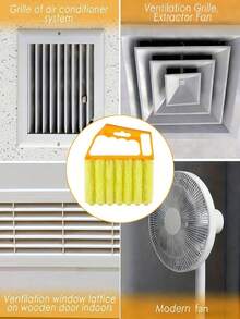 1个多功能百叶窗/空调清洁刷，手持式汽车车窗/车门轨道双面清洁刷 - 可拆卸可水洗窗户清洁器，空调风扇除尘刷，空调插座除尘缝隙刷，家用清洁工具 - 多色 - 查看 6