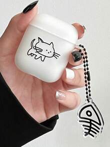 1 chiếc ốp tai nghe hình cá trê đen trong suốt, tương thích với Apple 1/2, 3, Pro, Pro 2/4. - Đen và trắng - Xem 10