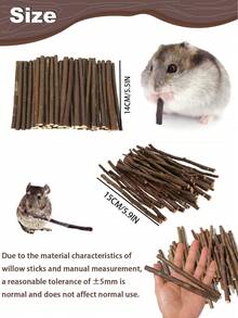 苹果木和柳木磨牙棒，仓鼠豚鼠兔子咀嚼玩具，木制啃咬玩具 - 查看 2