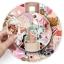 50张粉色系贴纸，美观装饰粉色贴纸，房间装饰贴纸，适用于剪贴簿、笔记本电脑、手机、滑板、剪贴簿、日记本等，趣味贴纸，Kindle剪贴簿用品，笔记本电脑贴纸 - S - 查看 5