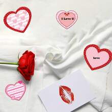 paquete de 6/12 notas adhesivas con corazones rosas y rojos | Notas adhesivas pequeñas de 9.91x8.64 cm para el Día de San Valentín, notas adhesivas mini a granel, notas adhesivas de amor, regalos del Día de San Valentín, hechas de papel - Unitalla - Ver 4