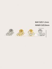 1 Pair Fashionable Minimalist Square Crystal Stud Earrings, Suitable For Daily Wear - Diamond - View 6
